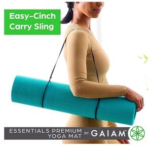 GAIAM Teal Yoga Mat with Easy-Cinch Sling